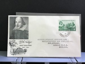 Turks and Caicos Islands 1964 Shakespeare 400th Birthday  stamps cover  R31214 