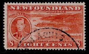 CANADA - Newfoundland GVI SG260, 8c scarlet, FINE USED.