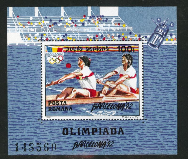 ROMANIA Scott 3757 MNH** 1992 Barcelona Olympics sheet