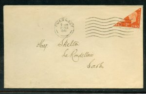 GREAT BRITAIN BISECT ON 1941 COVER CANCELED GUERNSEY  ADRESSED TO SARK ISLAND