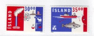 Iceland Sc 752-753 1992 Export Trade Commerce stamps mint NH