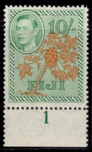 FIJI GVI SG266a, 10s orange & emerald, NH MINT. Cat £42. CONTROL