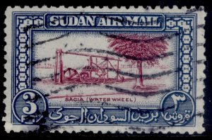 SUDAN GVI SG117, 3d reddish purple & blue, FINE USED.