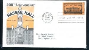 1083 200th Anniv Nassau Hall FDC Cachet Craft Cachet