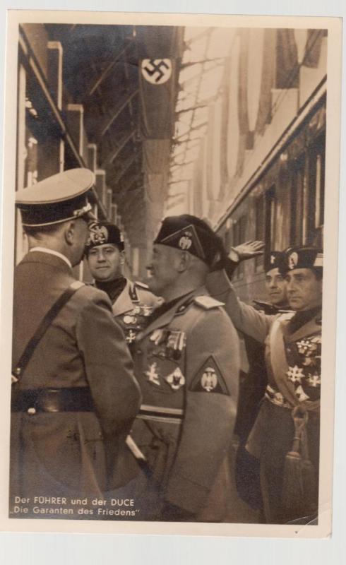 1937 BW Hoffman postcard Hitler and Mussolini Cover RPPC