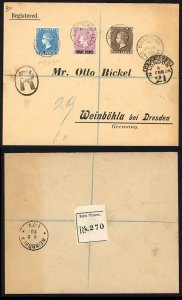 St Vincent SG61/63 Set on Registered Cover to Germany