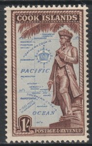 Cook Islands Scott 138 - SG157, 1949 Pictorial 1/- MH*