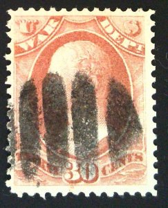 Scott #O120 - VF - 30c Rose Red - Official War - Used - 1879