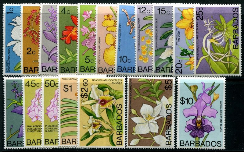 HERRICKSTAMP BARBADOS Sc.# 396-411 Orchids NH Stamps Cat. Value $51.00