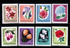 ALBANIA Sc 833-40 NH ISSUE OF 1965 - FLOWERS