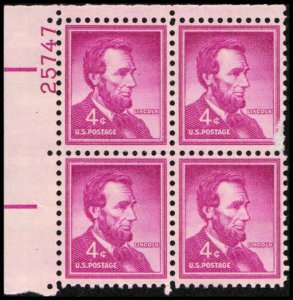 US #1036a LINCOLN MNH UL PLATE BLOCK #25747