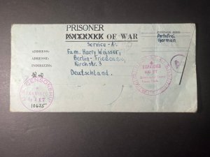 1943 USA Prisoner of War POW Cover Camp Polk to Berlin Germany Harry Weisser