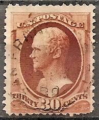 US  217 Used 1888 30c org Hamilton CV $130