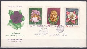 Iran, Scott cat. 1711-1713. Garden Flowers issue. First day cover. ^