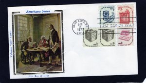 1581-1585 Americana Series, FDC 5 stamps Colorano Silk