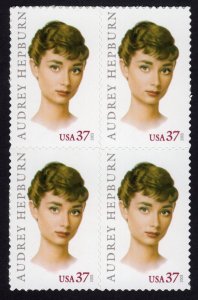 Scott #3786 Audrey Hepburn Block of 4 Stamps - MNH