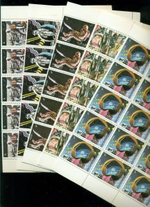 Sharjah 1972 Mi#988-992 Space Mission Apollo 17 5xsheets (folded) MUH