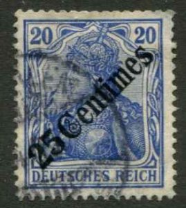 German Offices Turkey SC# 57 o/p 25c on 20pf Germany wmk 125 Used