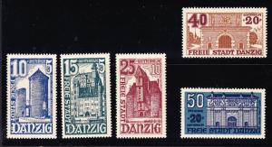 Danzig 1936 Winter Help Semi-Postal complete (5) XF/NH(**)