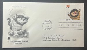 CHILDREN'S BOOK ANIMALS WILD THING JAN 10 2006 FINDLAY OH ARTCRAFT FDC