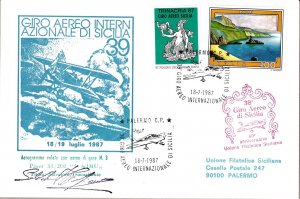 1987 Italy - Republic, - 39. International Air Tour of Sicily SPECIAL CANCELLATI