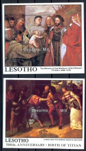 LESOTHO, TITIAN SET 2 SOUVENIR SHEETS, MNH