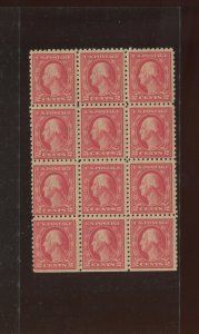 Scott 467 Washington Perf 10 Mint Double Error Block of 12 Stamps (STOCK 467-5)