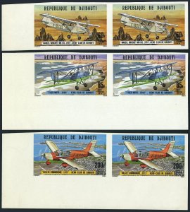 Djibouti C110-C112 imperf pairs,MNH.Mi 209B-211B. Djibouti Aero Club,1978.Craft.
