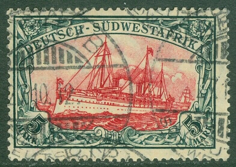 EDW1949SELL : GERMAN SW AFRICA 1906 Sc #34 VF, Used Choice stamp Signed Cat $300