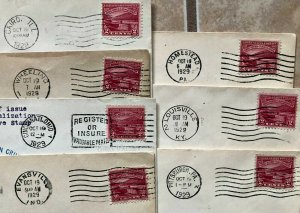 # 681 OHIO RIVER 1929 US FDC FIRST DAY COVERS ( LOT OF 7 WITH DIFF. CANCELS )