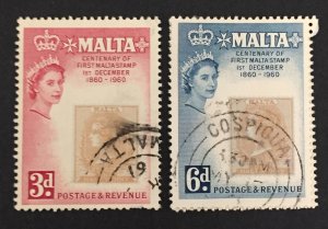 Malta 1960 #282-3, Stamp Century, Used.