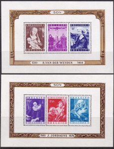 1949 BELGIUM, COB Catalog Foglietti n. 27-28 - Paintings - MNH **