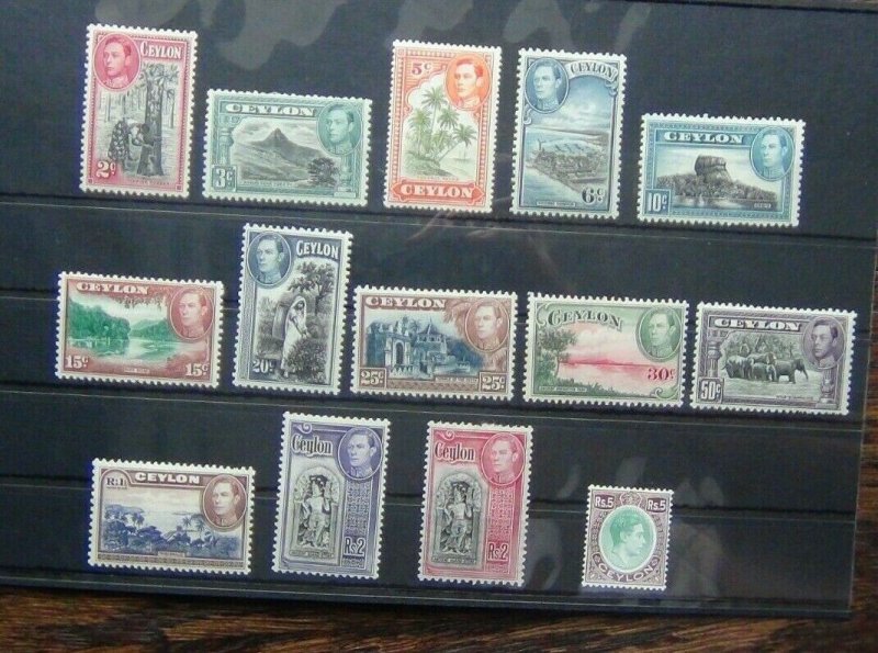 Ceylon 1938 - 49 set to R5 MM SG386 - SG397a