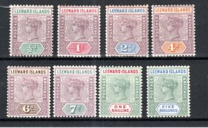 Leeward Islands 1890 set to 5s SG 1-8 MLH/MH