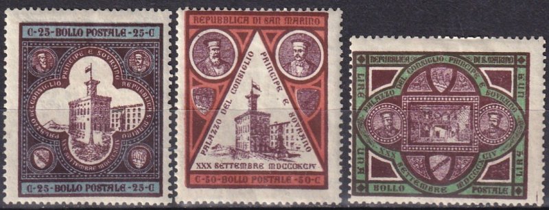 San Marino #29-31  F-VF Unused CV $87.50 (Z6790)