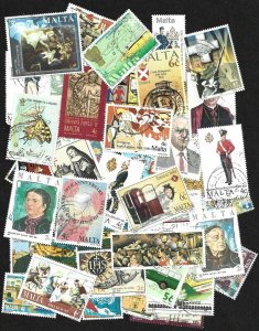 Malta Collection of 50 Different Stamps - Used