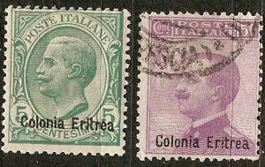 Eritrea 2 Different M/U 1908-16 F/VF SCV $3.30