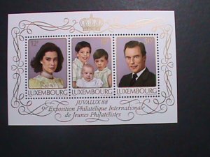 LUXEMBOURG 1988- SC#786 JUVALUX'88 STAMP SHOW- PRINCE HENRI FAMILY MNH S/S