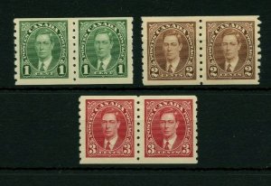 Mufti #233-240 pairs coils F-VF MH Cat $44 Canada mint