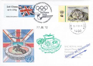 Austria UK GB special flight cover 2012 London Olympic Games Olympex