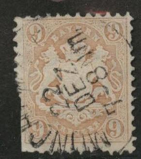 Bavaria German State Scott  27used faulty stamp