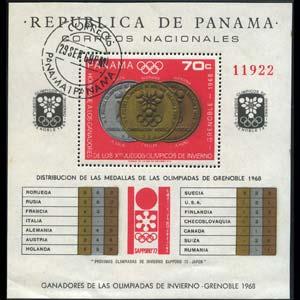 PANAMA 1968 - Scott# 487I S/S Olympics-Medals CTO