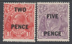 AUSTRALIA 1930 KGV SURCHARGE SET 