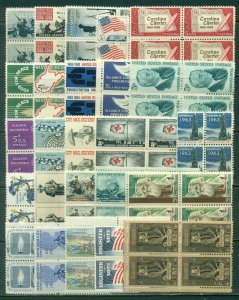 25 DIFFERENT SPECIFIC 5-CENT BLOCKS OF 4, MINT, OG, NH, GREAT PRICE! (7)