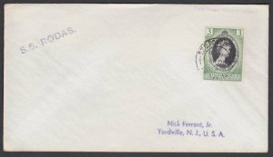 TRINIDAD & TOBAGO 1953 Ship cover - SS RODAS................................T462