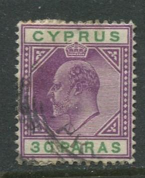 Cyprus - Scott 39 - KEVII - Definitives -1903 - Used - Single 30pa Stamp