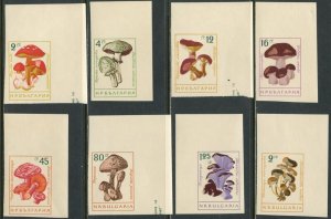 BULGARIA Sc#1183-1190 1961 Mushrooms Imperforate Complete OG Mint NH