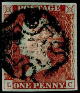 SG8, 1d red-brown PLATE 25, FINE USED. Cat £60. BLACK MX. 4 MARGINS. LC