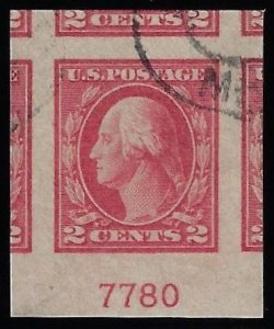 Scott #482 - $150.00 – GEM-used – PSE cert graded GEM-100J - Used Plate # Single