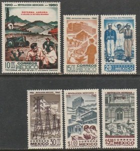 MEXICO 913-918, 50th Anniv Mexican Revolution, SET. MINT, NH. F-VF.